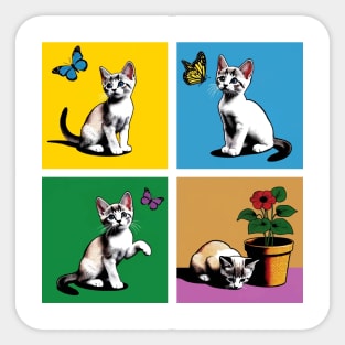 Japanese Bobtail Pop Art - Cute Kitties Sticker